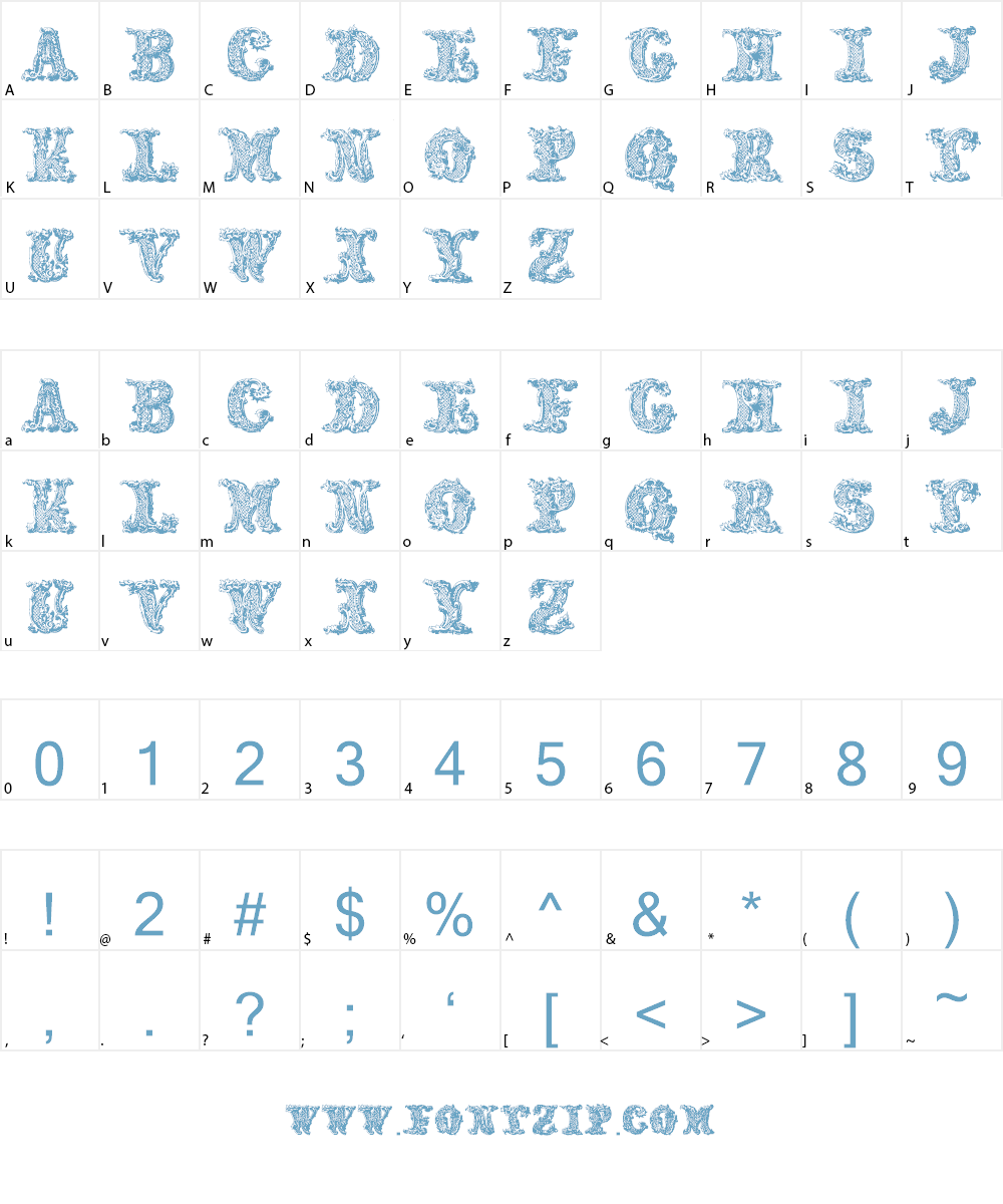 JMH Decorna Caps Font Character